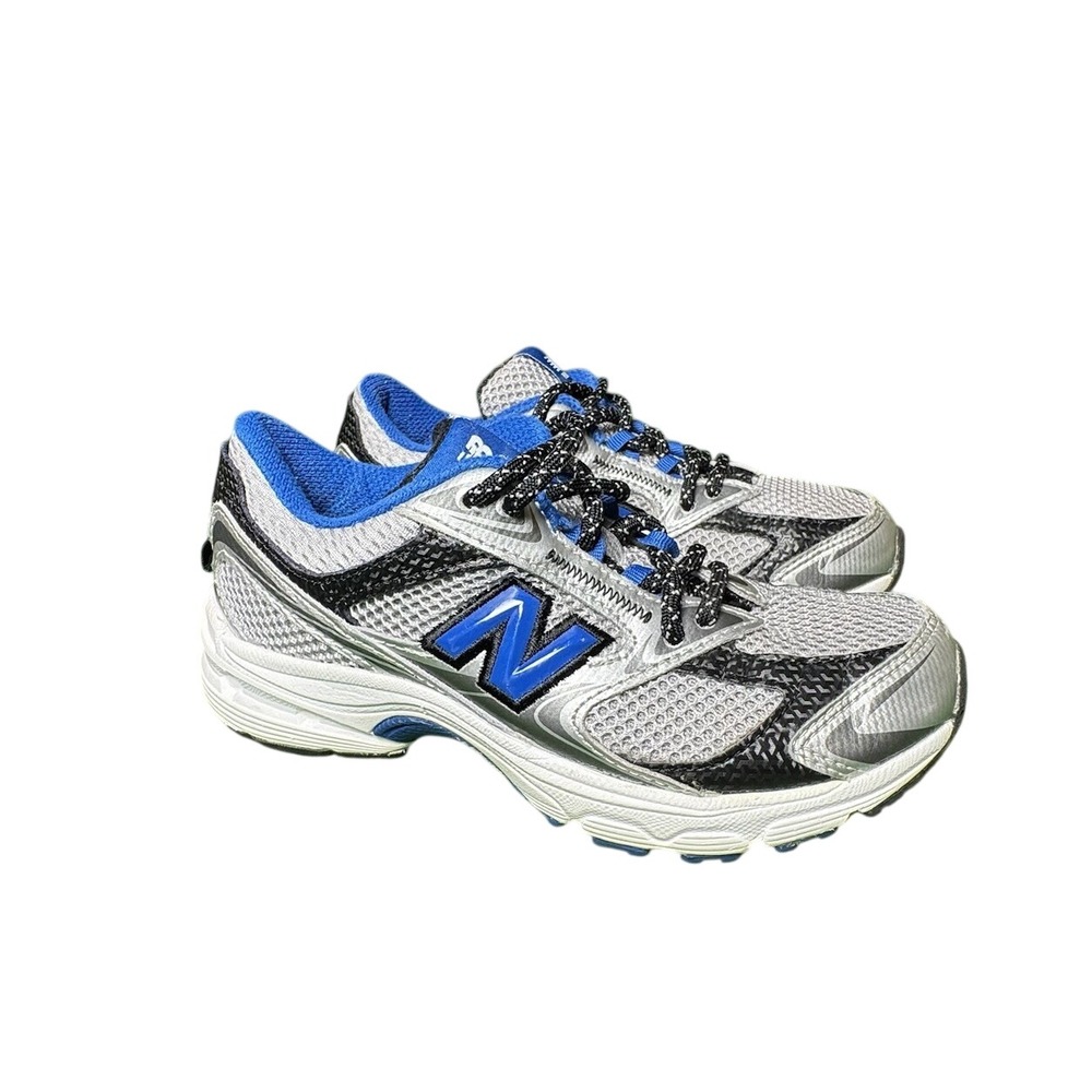 New Balance Kids Silver, Black & Blue Athletic Sneakers
